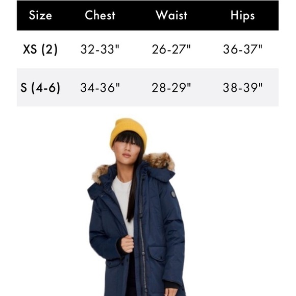 Noize Nora Faux Fur Trim Hooded Parka Jacket Navy Size XS - Picture 16 of 16